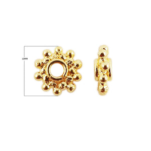 Handcrafted Bali spacer bead with 18K gold overlay, made in India