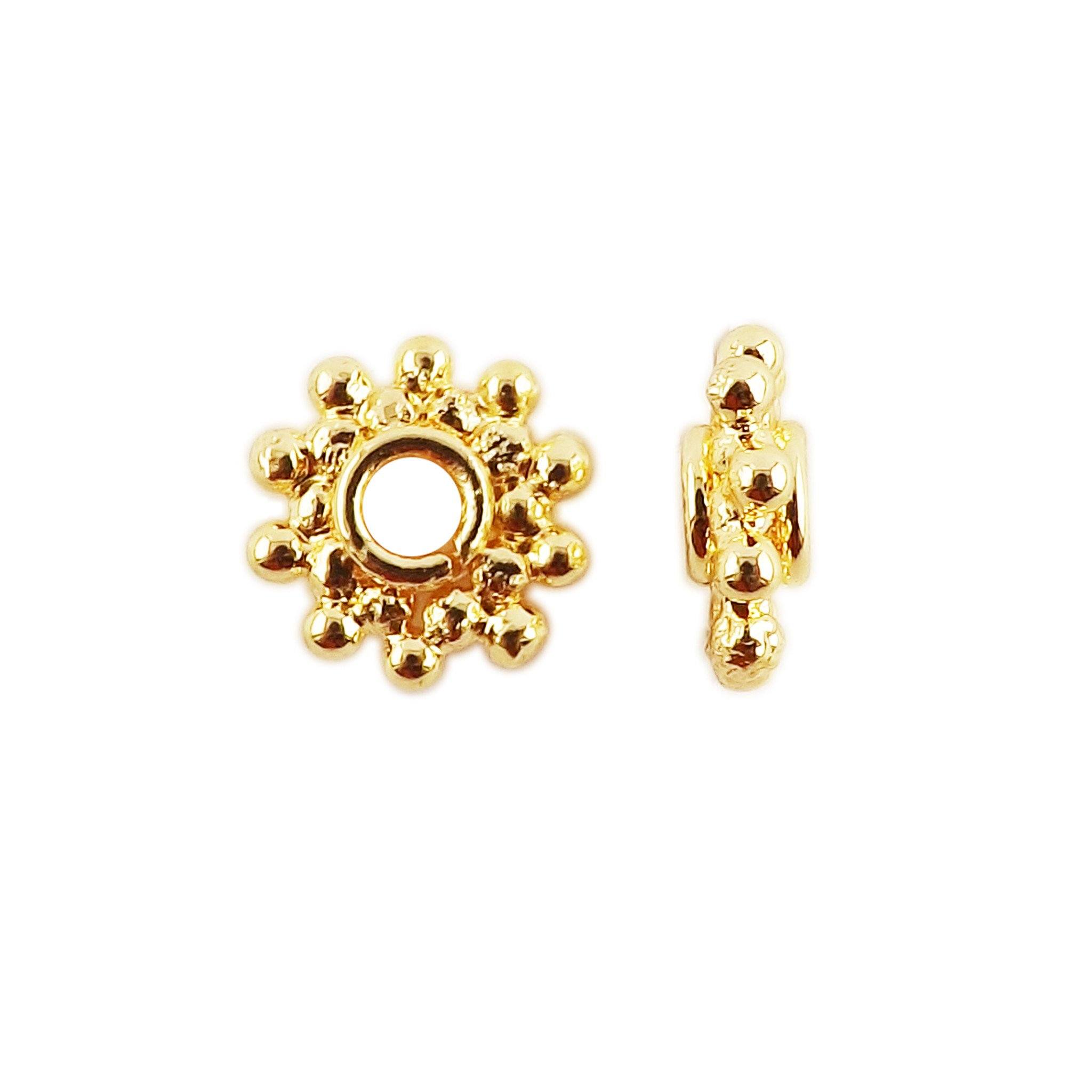 Handcrafted Bali spacer bead with 18K gold overlay, made in India