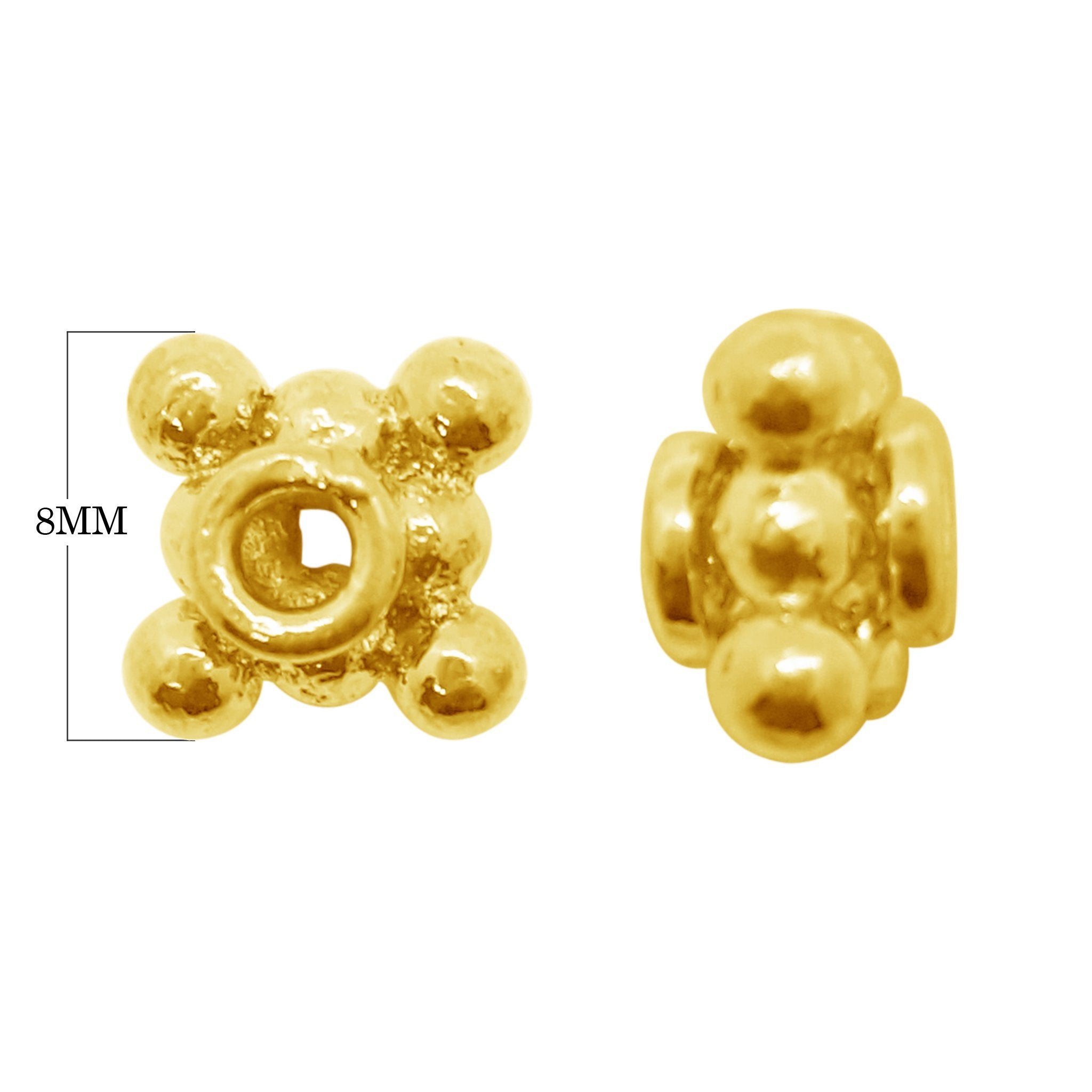 SG-115-8MM 18K Gold Overlay Spacers Beads Bali Designs Inc 