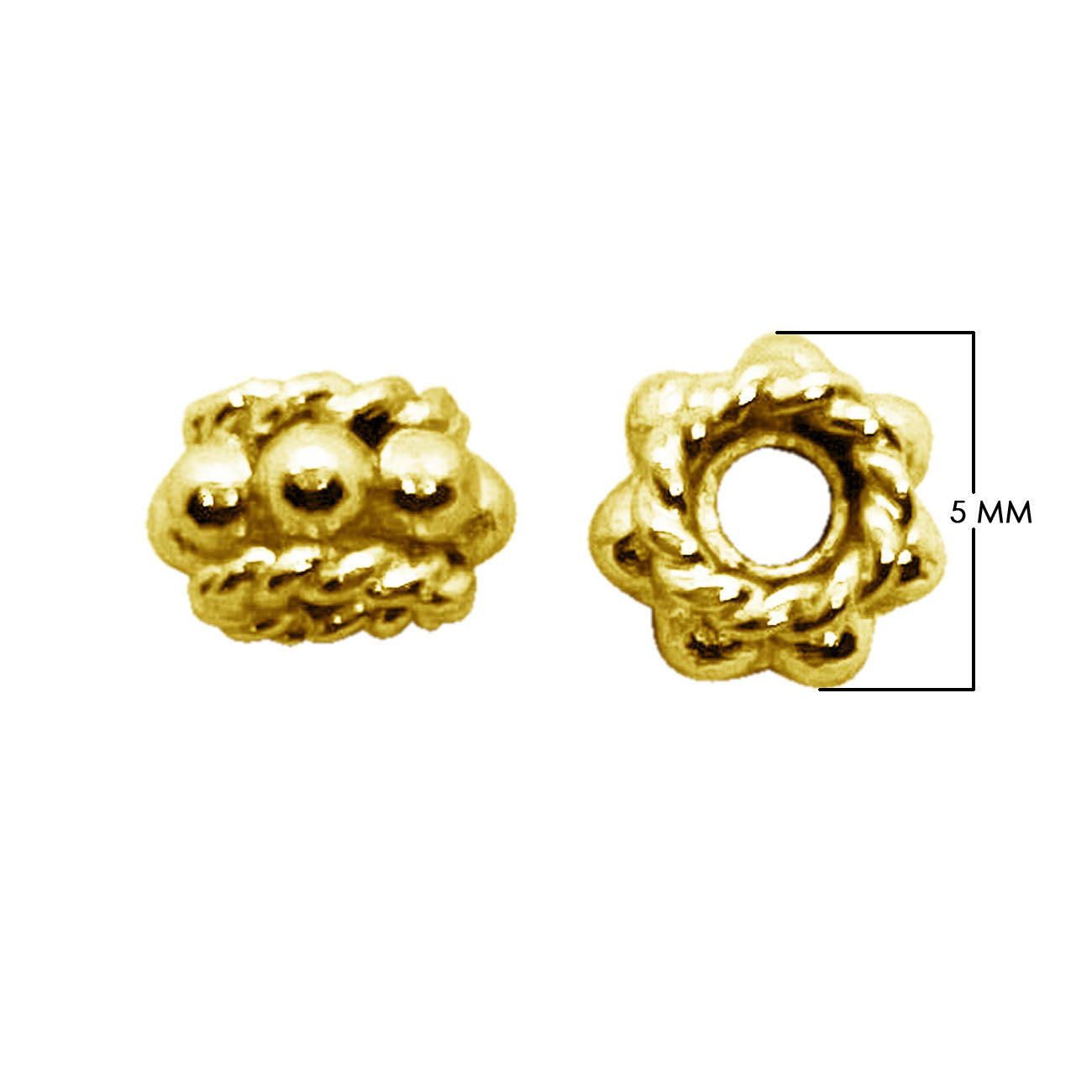 Handcrafted Bali floral spacer bead with 18K gold overlay, made in India
