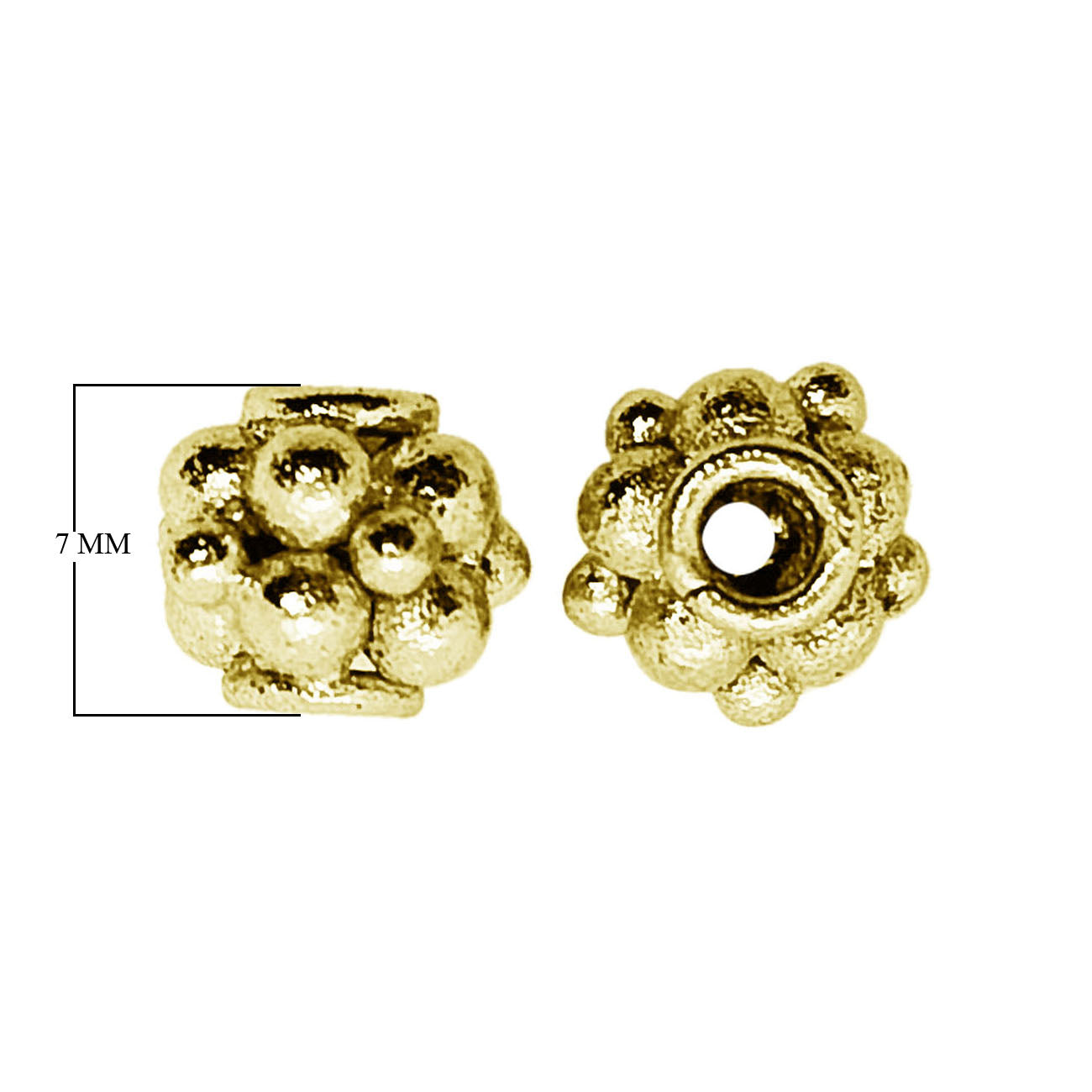 Handcrafted Bali cluster spacer bead with 18K gold overlay, India
