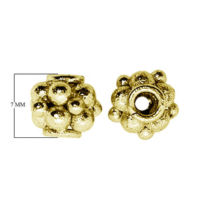 Handcrafted Bali cluster spacer bead with 18K gold overlay, India
