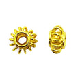 18K gold overlay over copper granulated spacer beads handcrafted in India with artisan texture and polished finish.