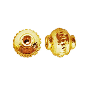 18K gold overlay over copper Bali-style spacer beads handcrafted in India for wholesale jewelry making