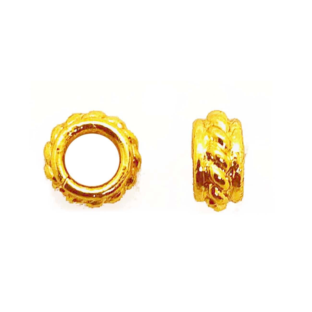 18K gold overlay spacer beads over copper handcrafted in India for wholesale jewelry making