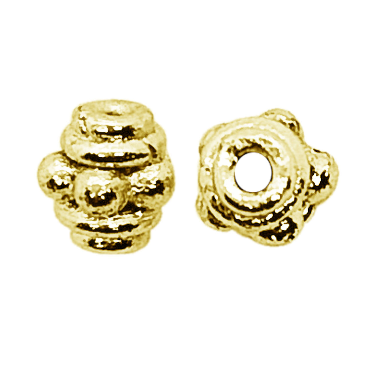 18K Gold Overlay spacer beads wholesale handcrafted jewelry components from India