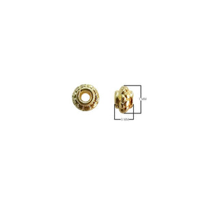18K gold overlay mini sunburst Bali spacer bead handcrafted in India for wholesale jewelry making