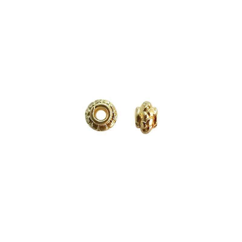 18K gold overlay mini sunburst Bali spacer bead handcrafted in India for wholesale jewelry making