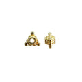 18K gold overlay triangular granulated Bali spacer bead handcrafted in India for wholesale jewelry making