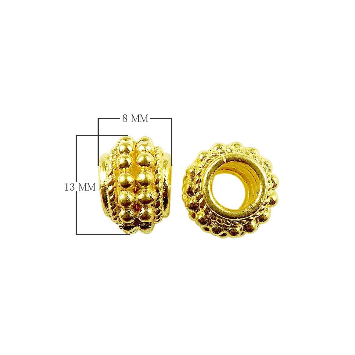 18K gold overlay beaded cluster Bali spacer bead handcrafted in India for wholesale jewelry making