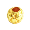 18K gold overlay large hole Bali spacer bead handcrafted in India with faceted dome design for wholesale jewelry making