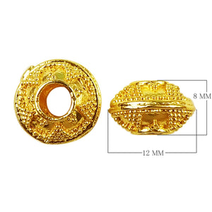 18K gold overlay granulated dome Bali spacer bead handcrafted in India for wholesale jewelry making