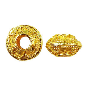 18K gold overlay granulated dome Bali spacer bead handcrafted in India for wholesale jewelry making