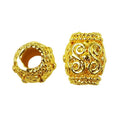 18K gold overlay scroll barrel Bali spacer bead handcrafted in India for wholesale jewelry making