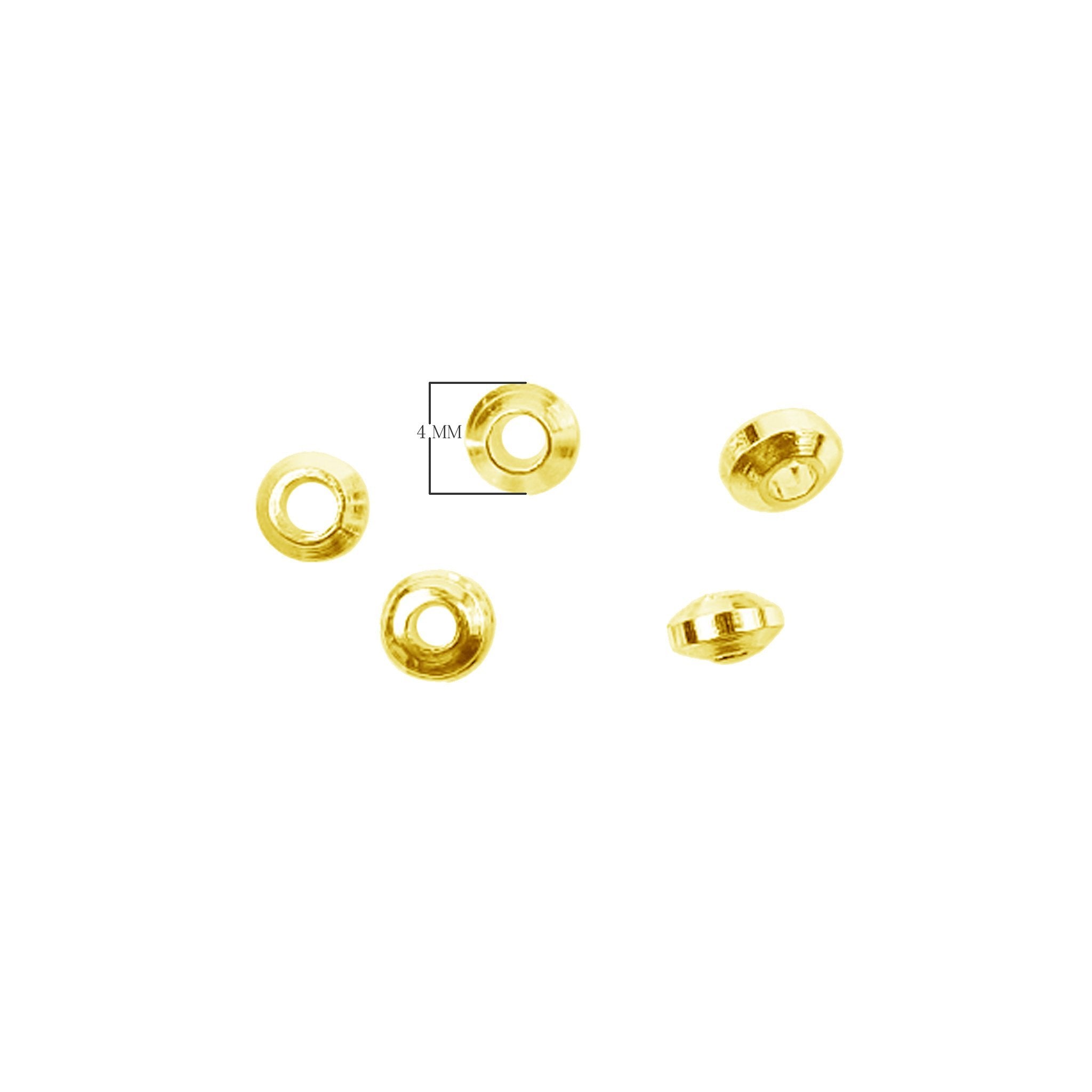 18K Gold Overlay Over Copper smooth round jewelry component with central opening made in India