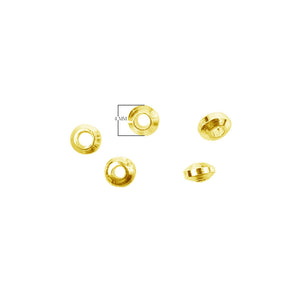 18K Gold Overlay Over Copper smooth round jewelry component with central opening made in India