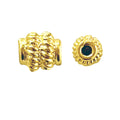 18K Gold Overlay Over Copper textured cylindrical jewelry component with twisted surface made in India
