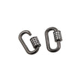 Black rhodium overlay carabiner lock over copper with cubic zirconia handcrafted in India for wholesale jewelry making