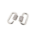 Silver overlay carabiner lock over copper with cubic zirconia handcrafted in India for wholesale jewelry
