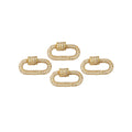 SL-8025-GD-25X13MM 18K Gold Overlay Carabiner lock With Cubic Zirconia Jewelry Bali Designs Inc 