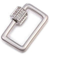 SL-8026-SL-21X14MM Silver Overlay Carabiner lock With Cubic Zirconia Jewelry Bali Designs Inc 