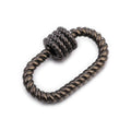 Black rhodium overlay rope style carabiner lock handcrafted in India for wholesale jewelry making