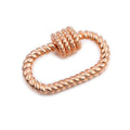 Rose gold overlay rope style carabiner lock handcrafted in India for wholesale jewelry making