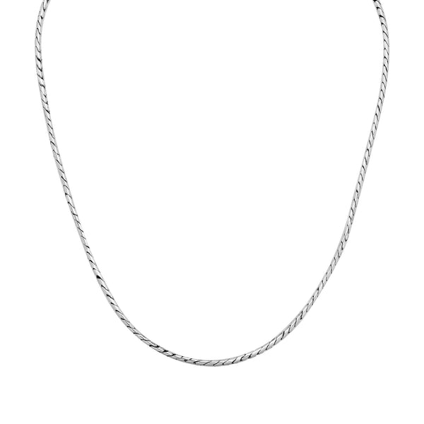 SN-0127-S-2MM-LB-20" Sterling Silver Chain With Lobster Jewelry Bali Designs Inc 