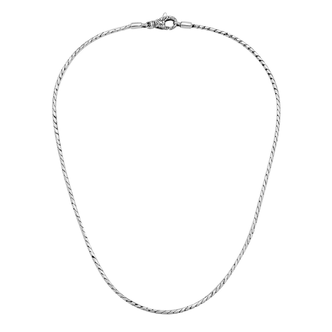 SN-0127-S-2MM-LB-20" Sterling Silver Chain With Lobster Jewelry Bali Designs Inc 