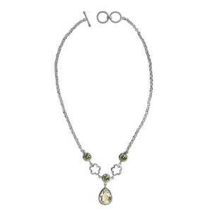 SN-3590-CO1 Sterling Silver Necklace With Peridot Q. Jewelry Bali Designs Inc 