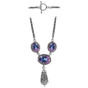 SN-3592-MT Sterling Silver Necklace With Mystic Quartz Jewelry Bali Designs Inc 