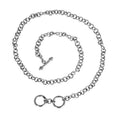 Sterling Silver Bali Handcrafted Round Link Necklace Chain With Toggle Clasp And Decorative Finish.