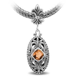 SP-2389-CT Sterling Silver Pendant With Citrine Q. Jewelry Bali Designs Inc 