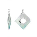 Sterling Silver Square Pendant Featuring Mother Of Pearl With Carved Central Silver Medallion.