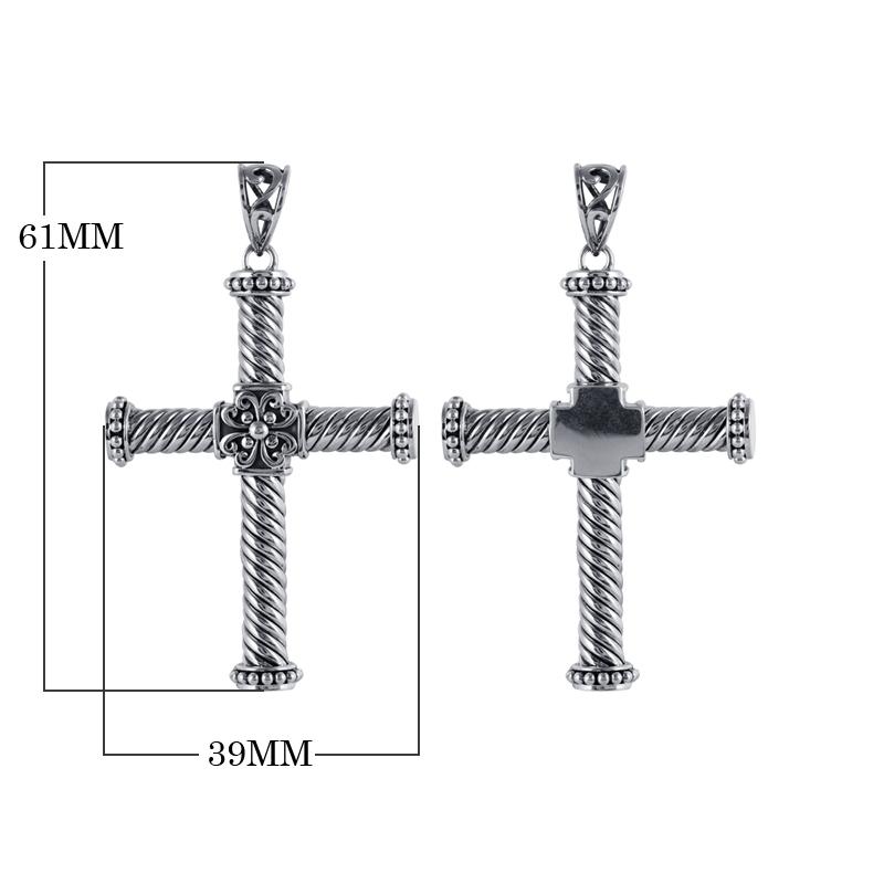 SP-5698-S Sterling Silver Cross Blessing of God Designer Pendant Jewelry Bali Designs Inc 