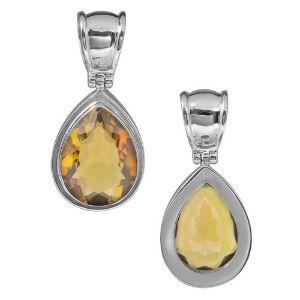 Sterling Silver Citrine Quartz Pear Pendant Featuring A Faceted Teardrop Stone Set In A Smooth Modern Bezel With High Polish Finish