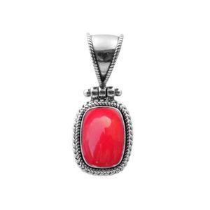 SP-8052-CR Sterling Silver Pendant With Coral Jewelry Bali Designs Inc 