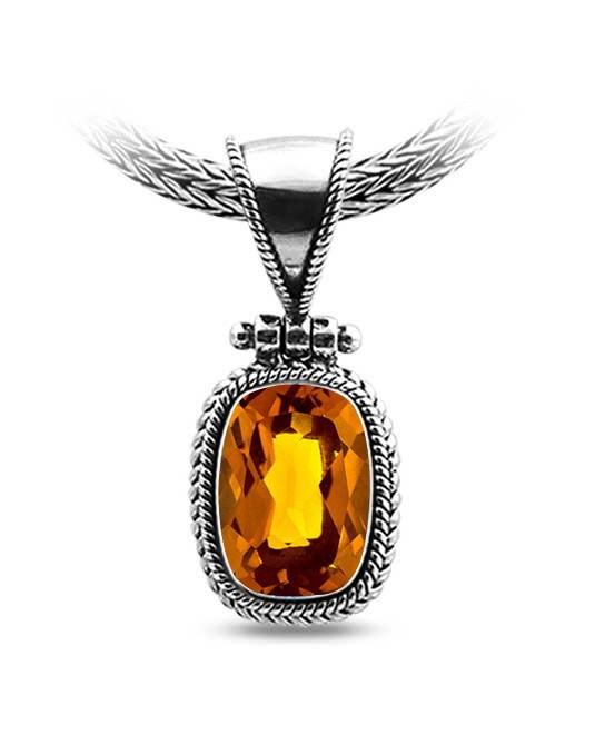 SP-8052-CT Sterling Silver Pendant With Citrine Q. Jewelry Bali Designs Inc 