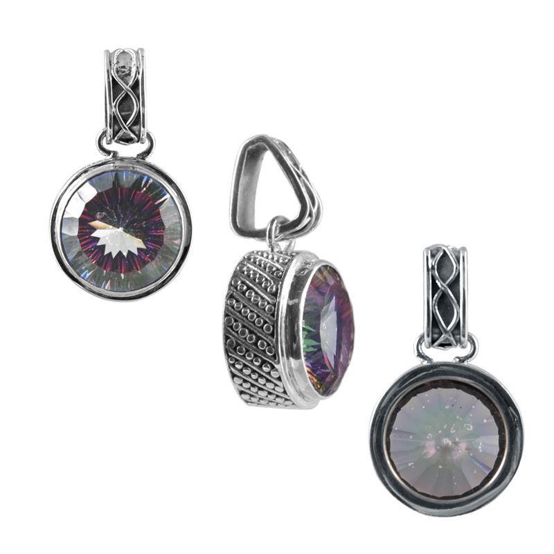 SP-8207-MT Sterling Silver Pendant With Mystic Quartz Jewelry Bali Designs Inc 