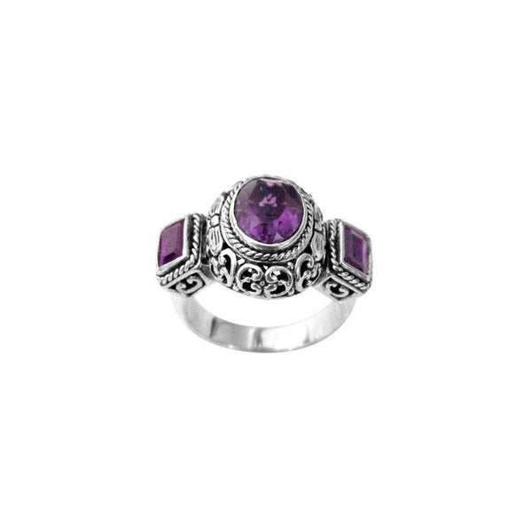 SR-1979-AM-5" Sterling Silver Ring With Amethyst Q. Jewelry Bali Designs Inc 