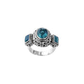 Sterling Silver handcrafted ring with Blue Topaz Quartz  wholesale from Bali, Indonesia