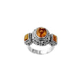 Sterling Silver handcrafted ring with Citrine Quartz gemstone wholesale from Bali, Indonesia