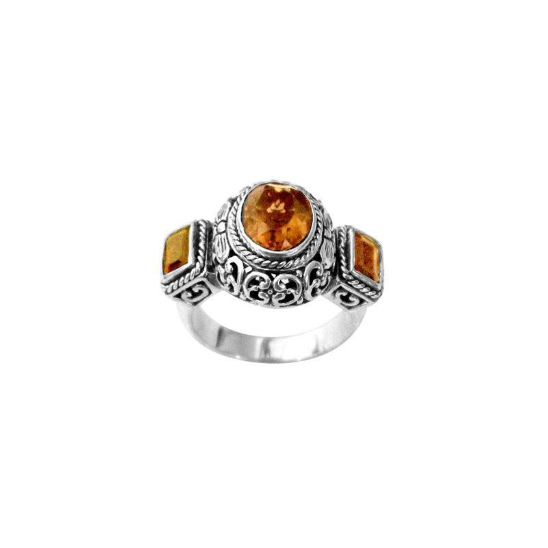 Sterling Silver handcrafted ring with Citrine Quartz gemstone wholesale from Bali, Indonesia