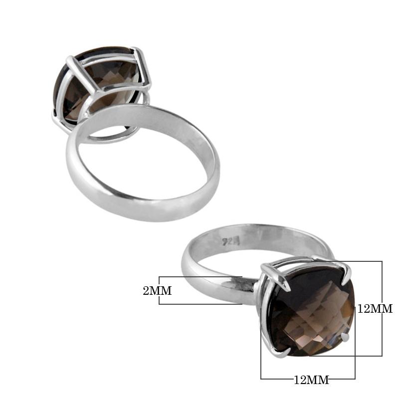 Sterling Silver handcrafted ring with Smoky Quartz wholesale from Bali, Indonesia