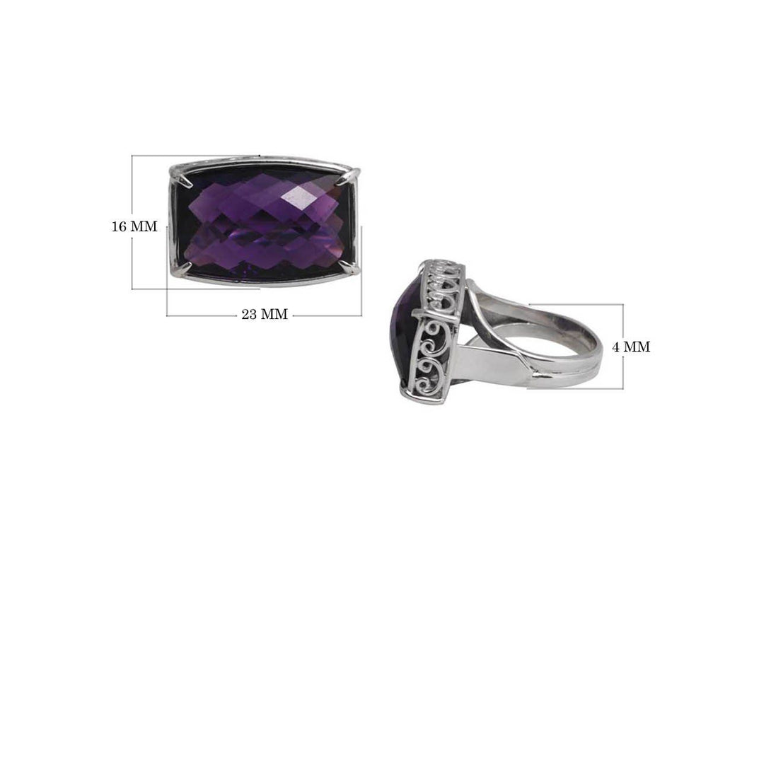 SR-5294-AM-6" Sterling Silver Ring With Amethyst Q. Jewelry Bali Designs Inc 