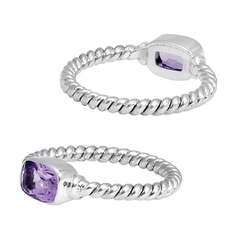Sterling Silver handcrafted ring with Amethyst Quartz wholesale from Bali, Indonesia