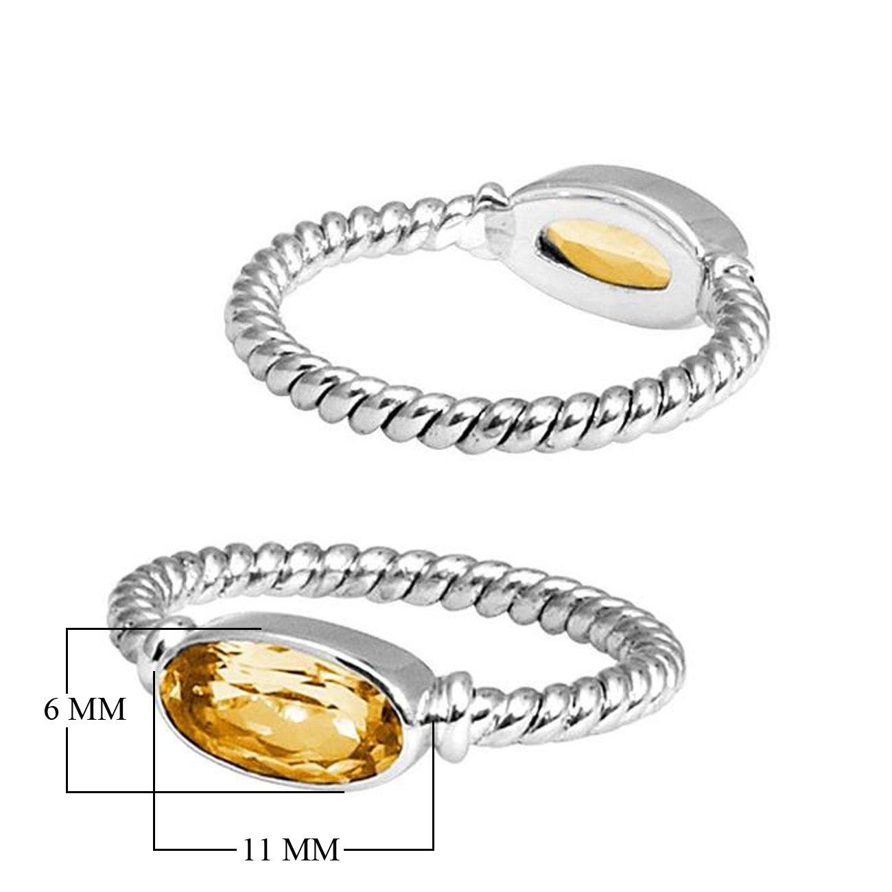 Wholesale Sterling Silver Citrine Quartz Marquise Rope Ring – 925 Silver Jewelry From Bali