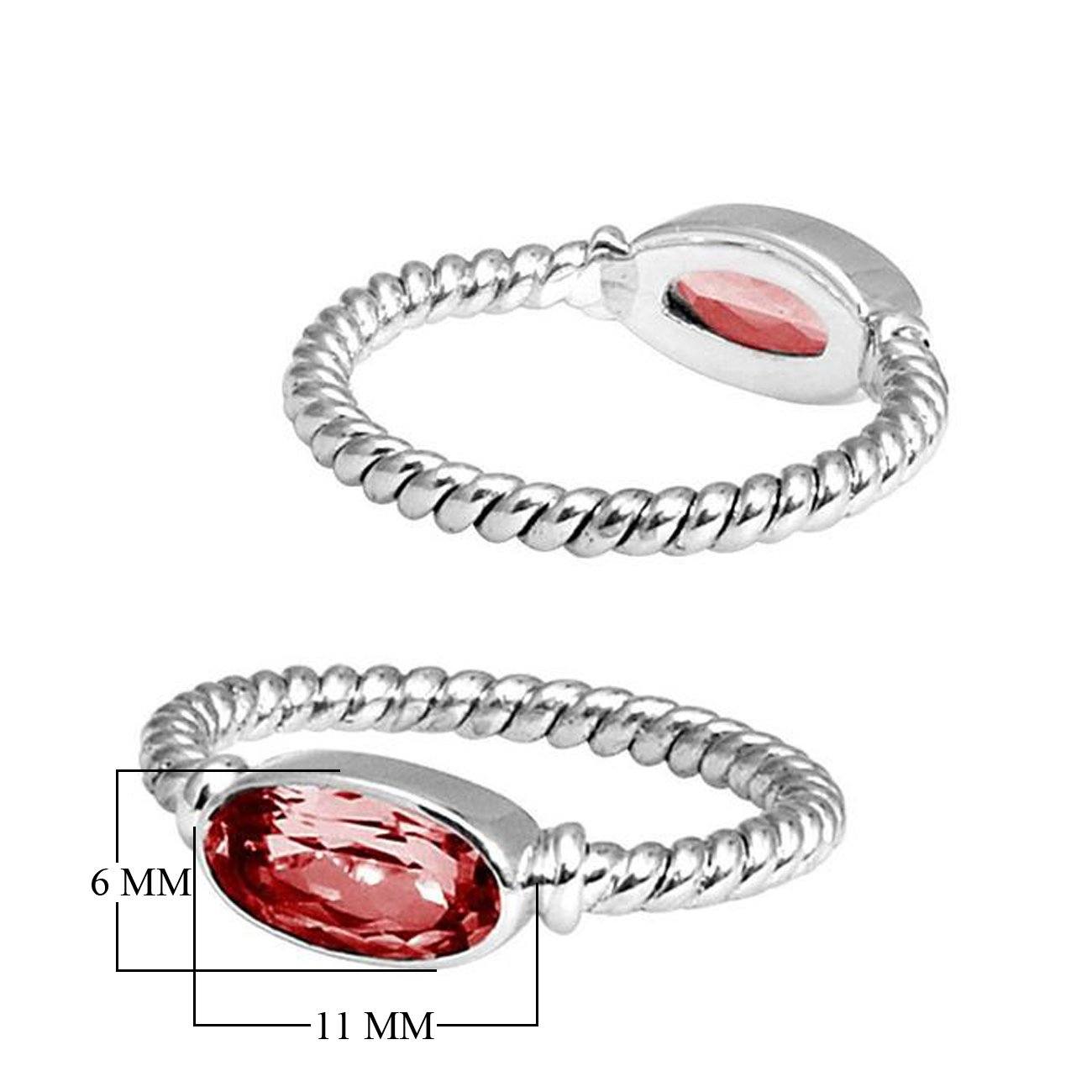 Wholesale Sterling Silver Garnet Quartz Marquise Rope Ring – 925 Silver Jewelry From Bali