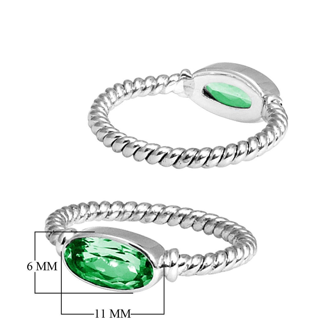 SR-5362-GQ-5" Sterling Silver Ring With Green Quartz Jewelry Bali Designs Inc 