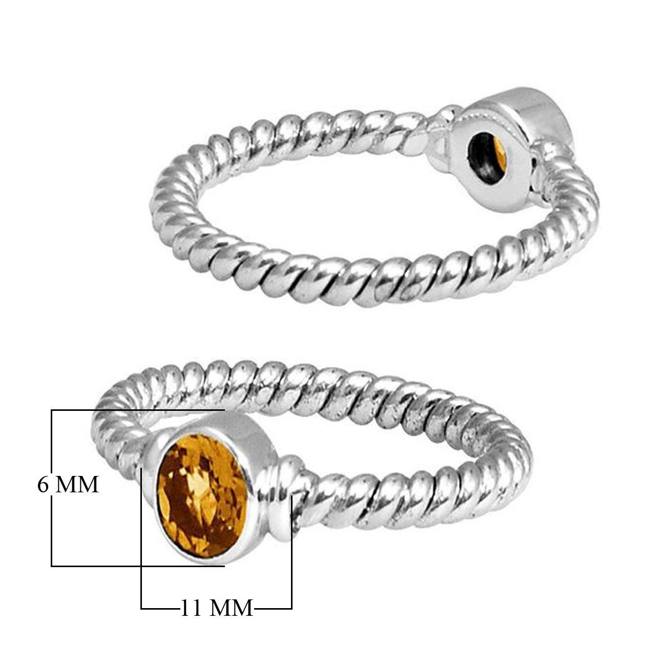 Wholesale sterling silver Citrine Quartz rope band ring handcrafted in Bali.